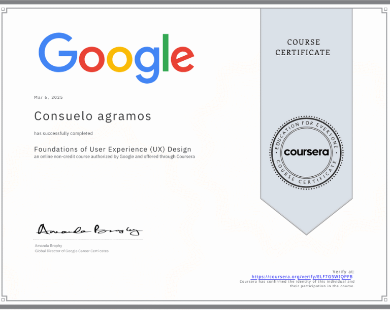 Foundations of UX Design Certificate